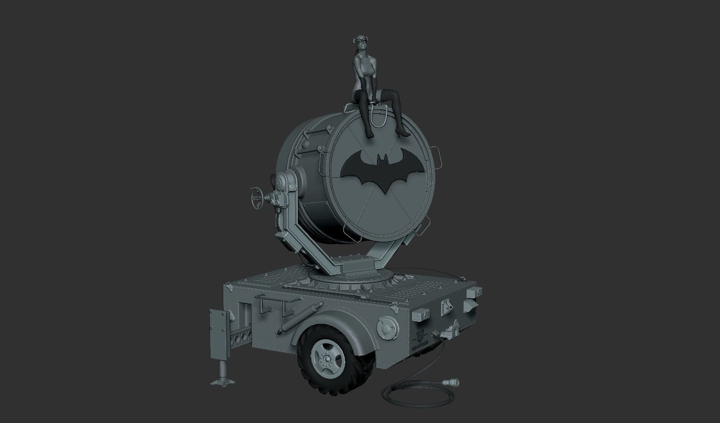 Purple Catwoman sitting 3D print model_19