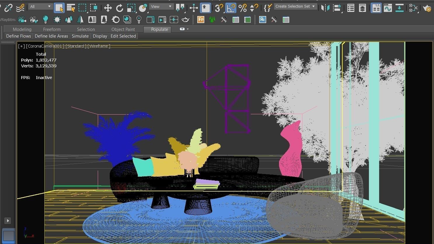 Living room sitting area minimal modern design 3D model_5