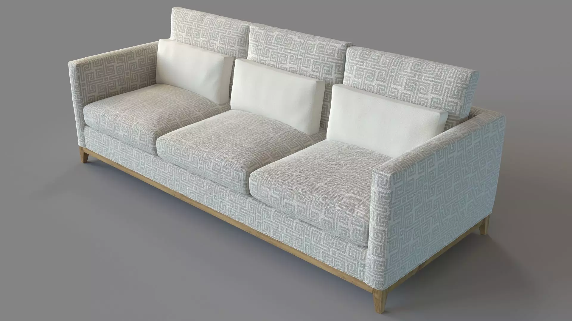 Taraval 3-Seat Sofa Oak Base Custom Color 3D model_0