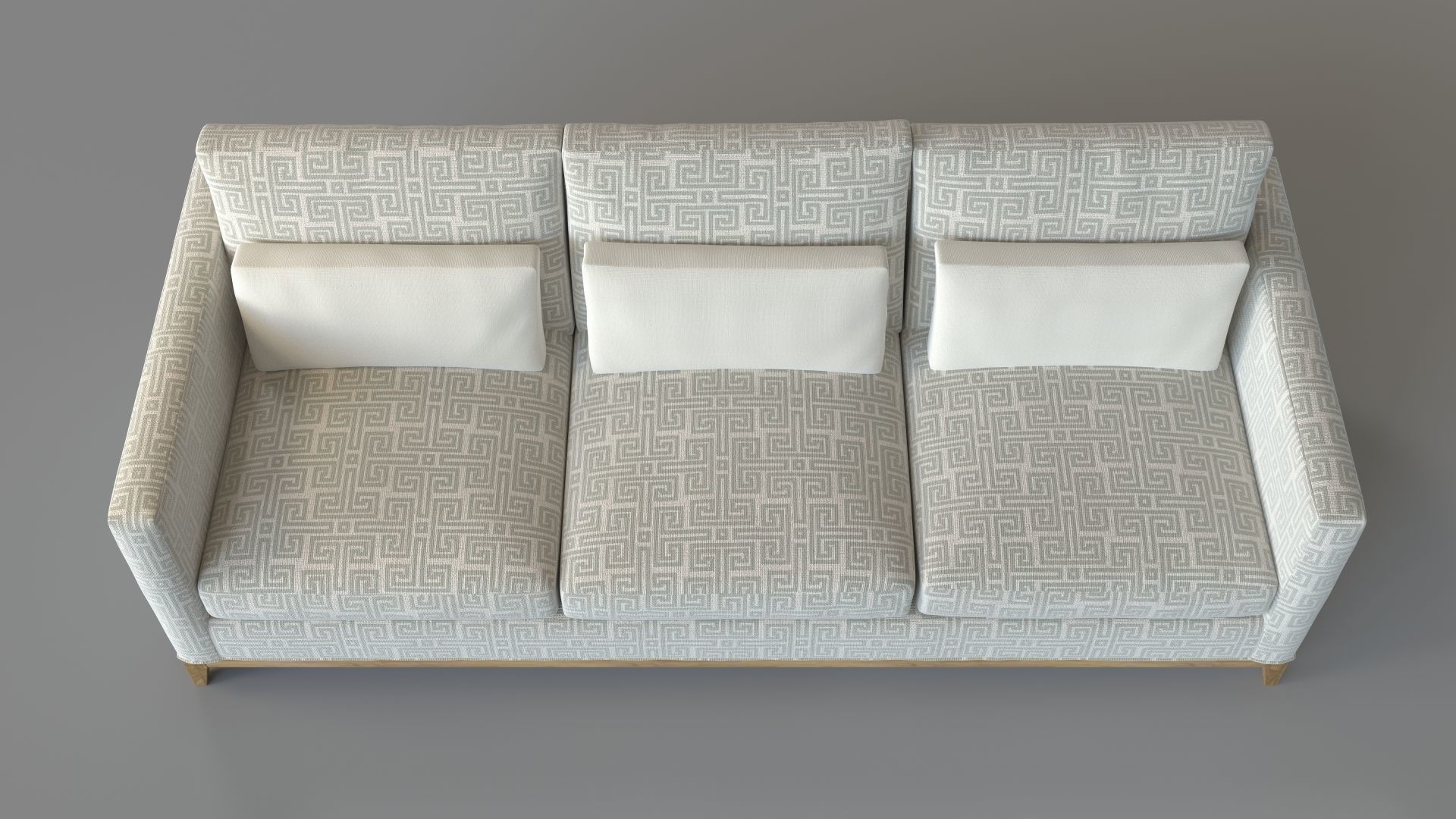 Taraval 3-Seat Sofa Oak Base Custom Color 3D model_3