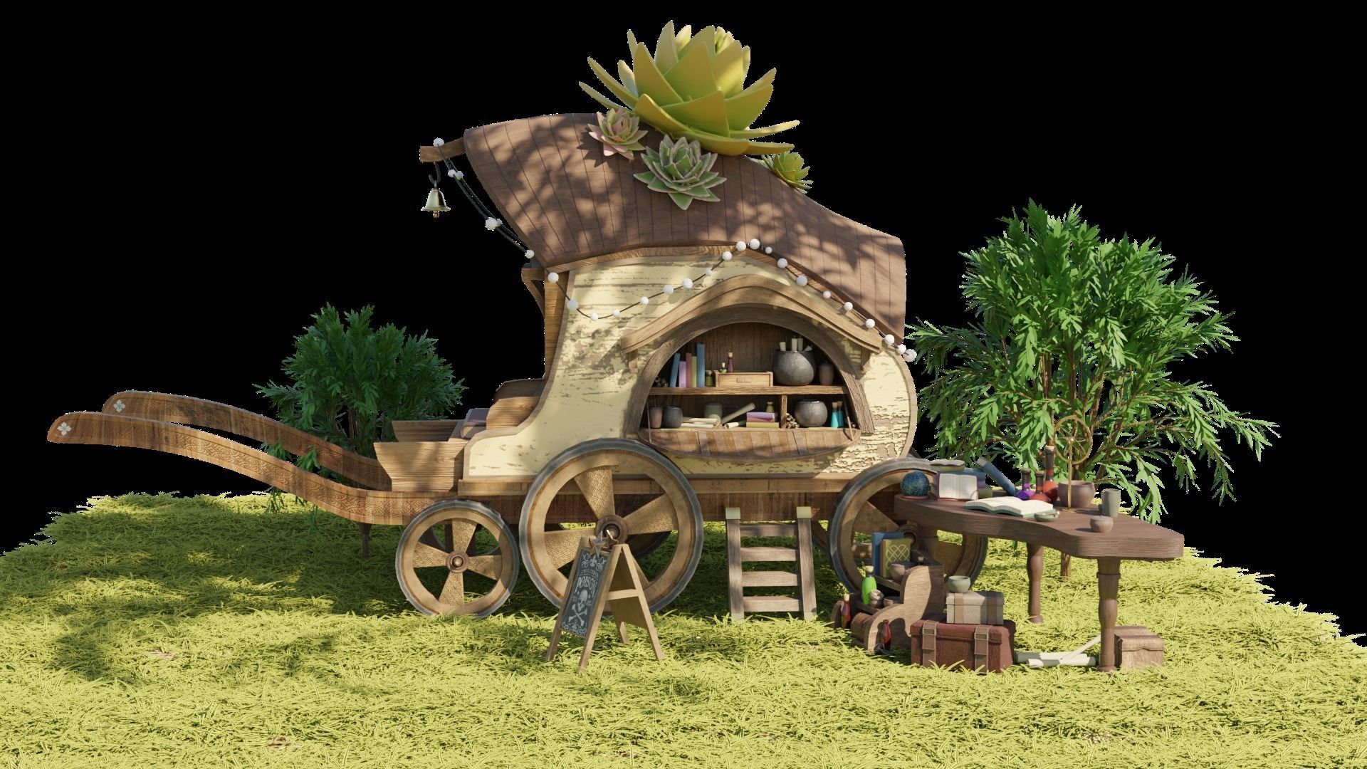 Potions Caravan 3D model_2