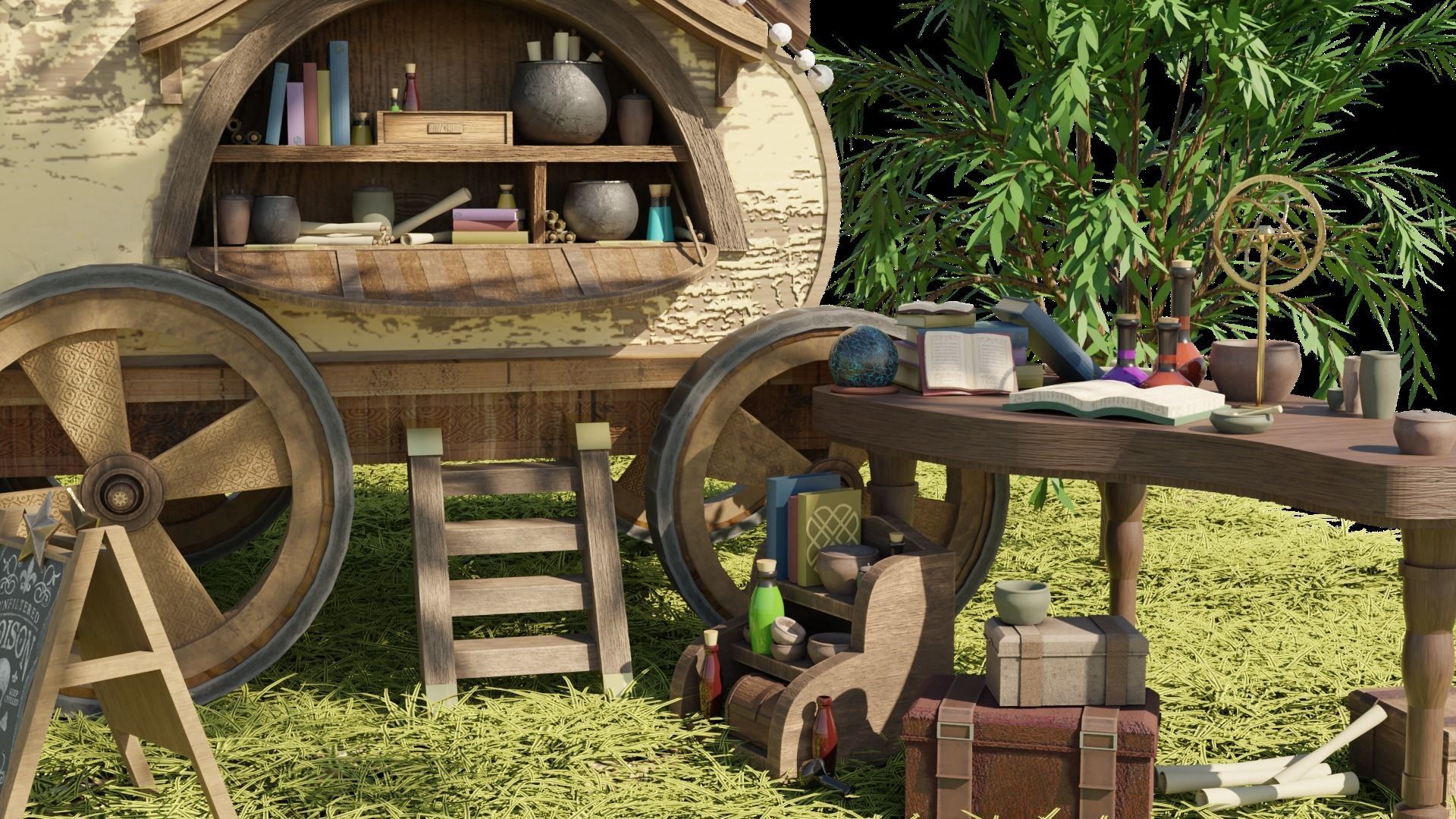 Potions Caravan 3D model_4