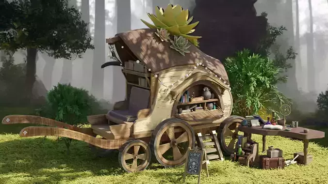 Potions Caravan 3D model