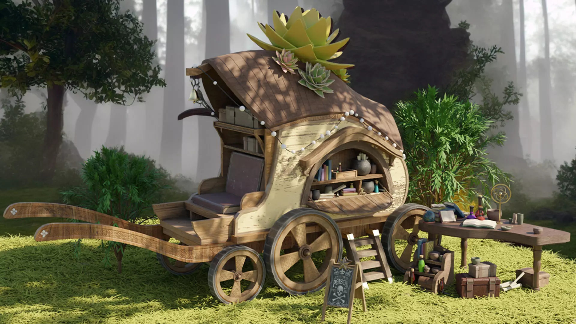 Potions Caravan 3D model_0