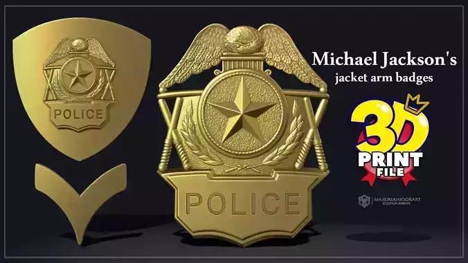 3D print models of MichaelJacksons jacket arm badges- SuperBowl 