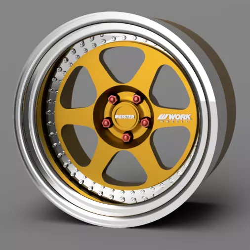 1 24 Scale 19 Inch Work Meister L1 Wheels 3D print model_0