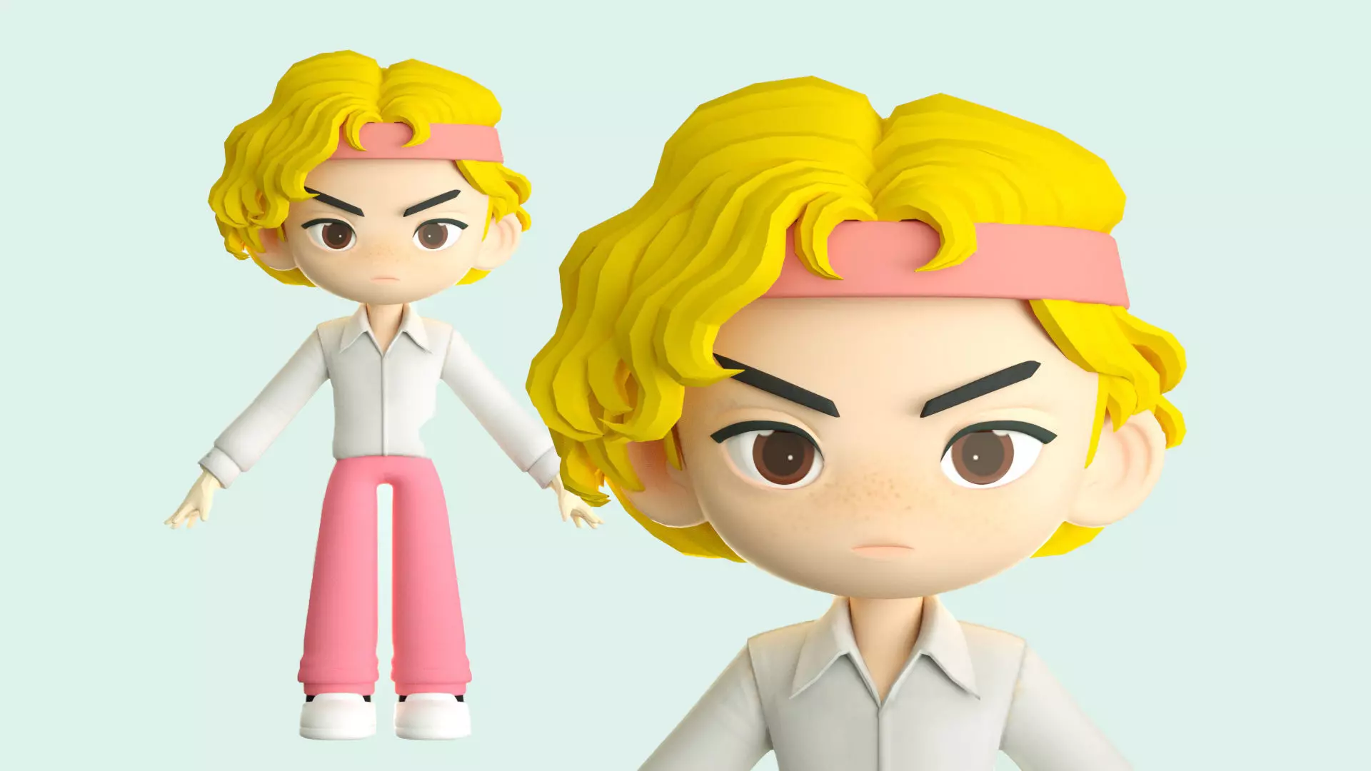 cartoon boy 3D model_0