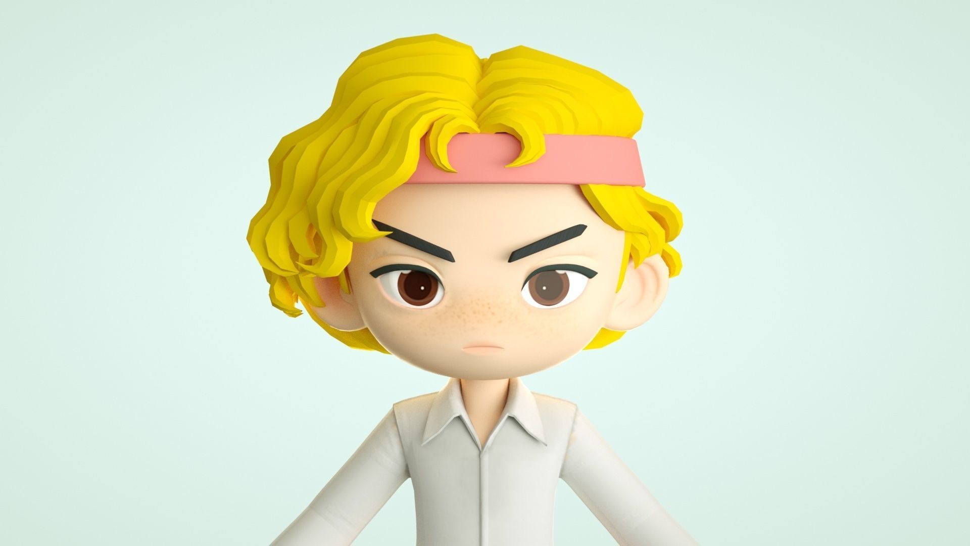 cartoon boy 3D model_7