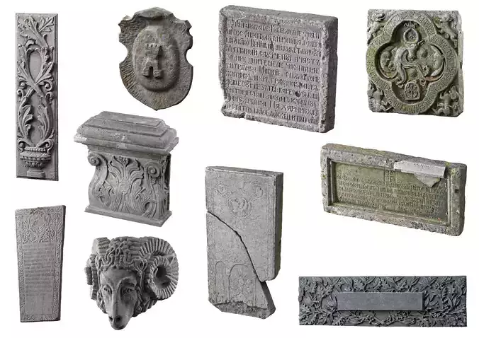10 Medieval Reliefs 3D Model Collection