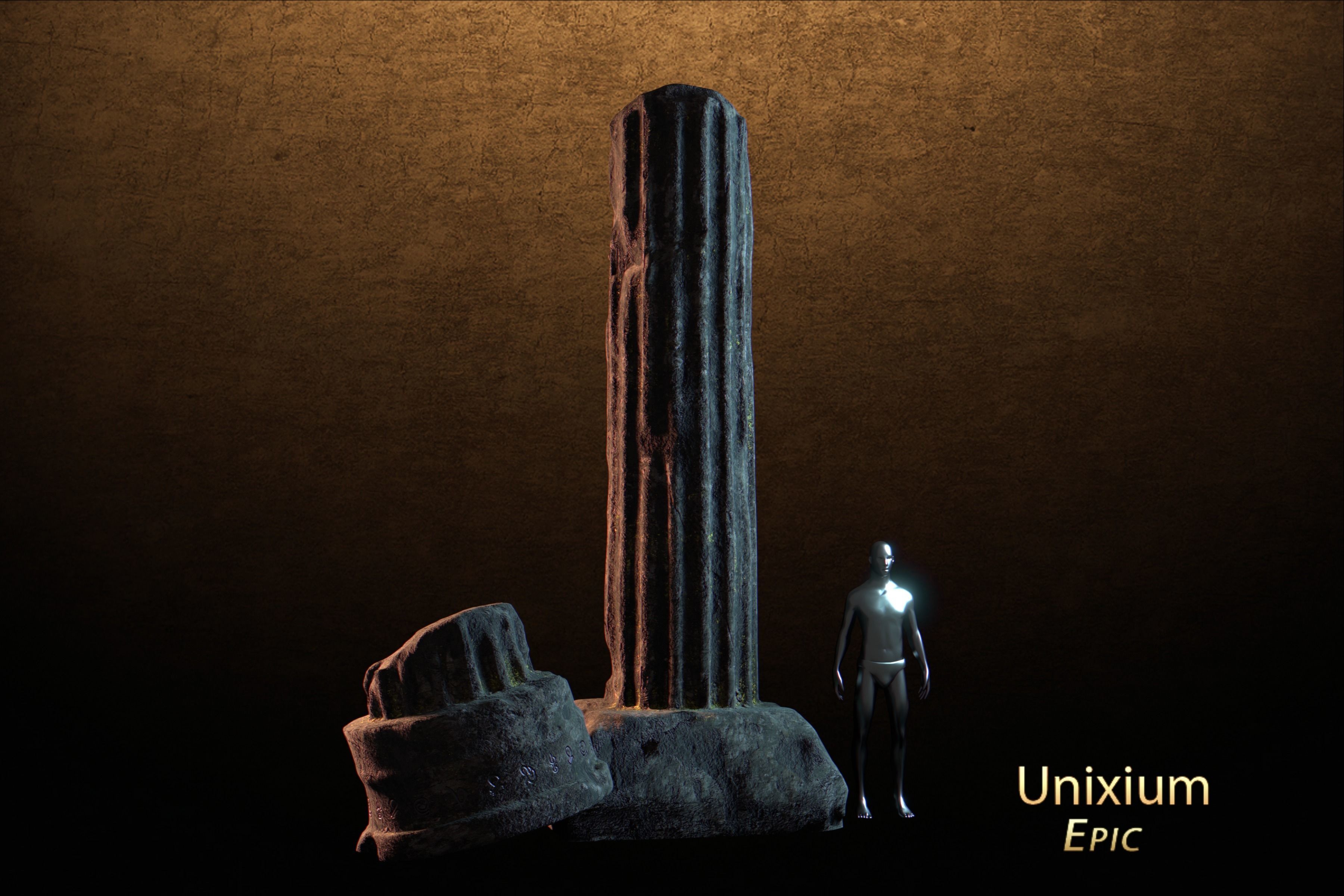 Modular Ancient Atlantean Temple Low-poly 3D model_24