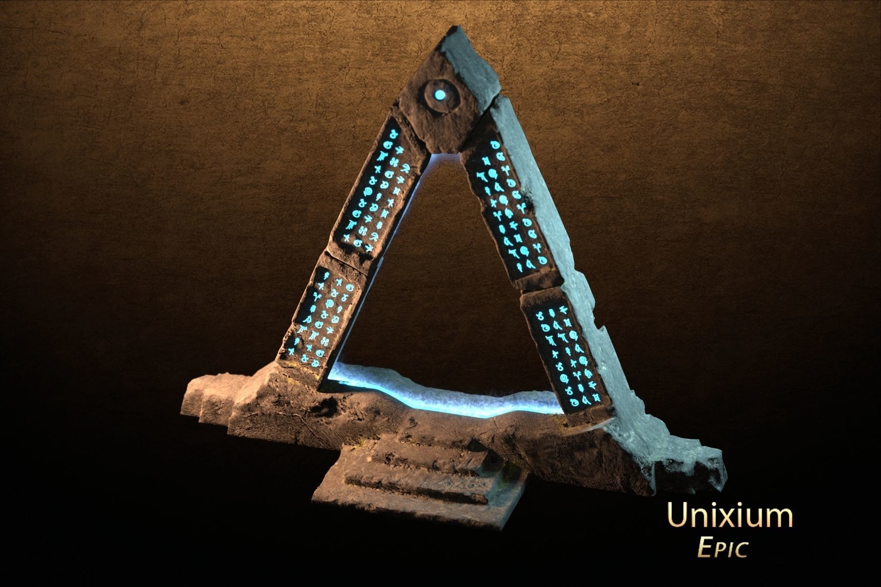 Modular Ancient Atlantean Temple Low-poly 3D model_2