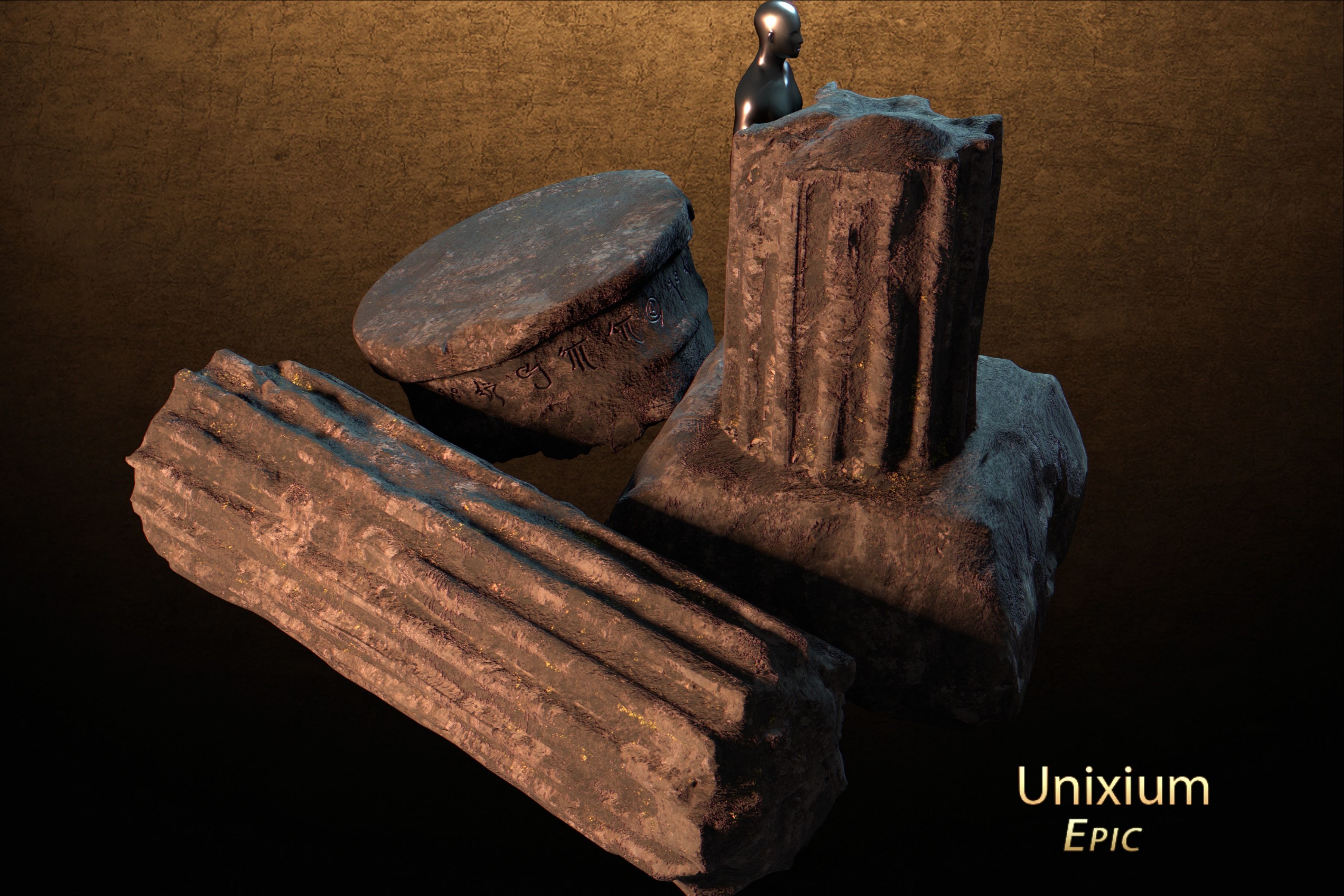 Modular Ancient Atlantean Temple Low-poly 3D model_26