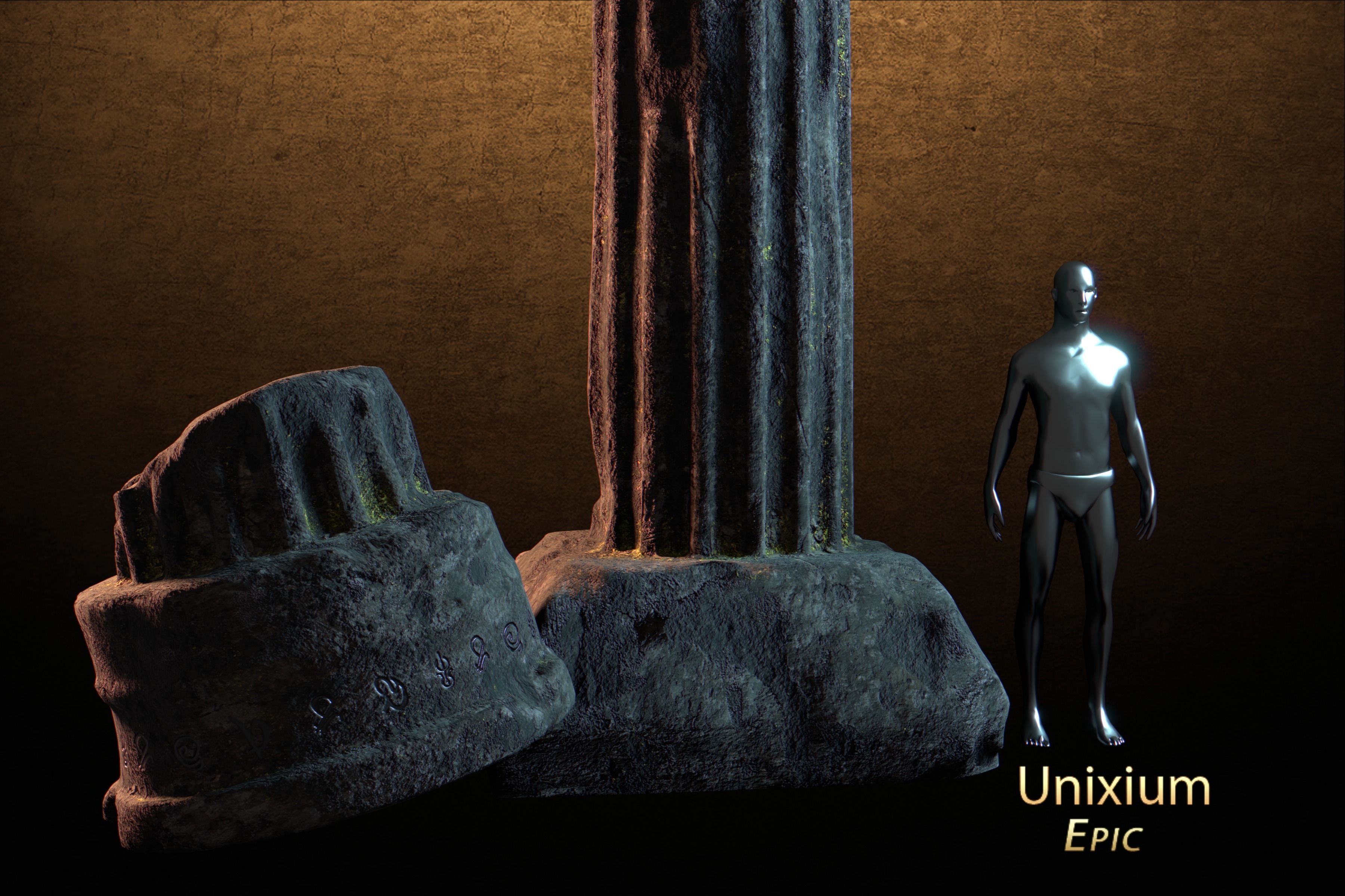 Modular Ancient Atlantean Temple Low-poly 3D model_21