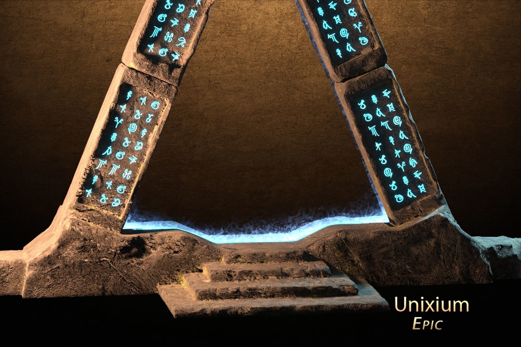 Modular Ancient Atlantean Temple Low-poly 3D model_3