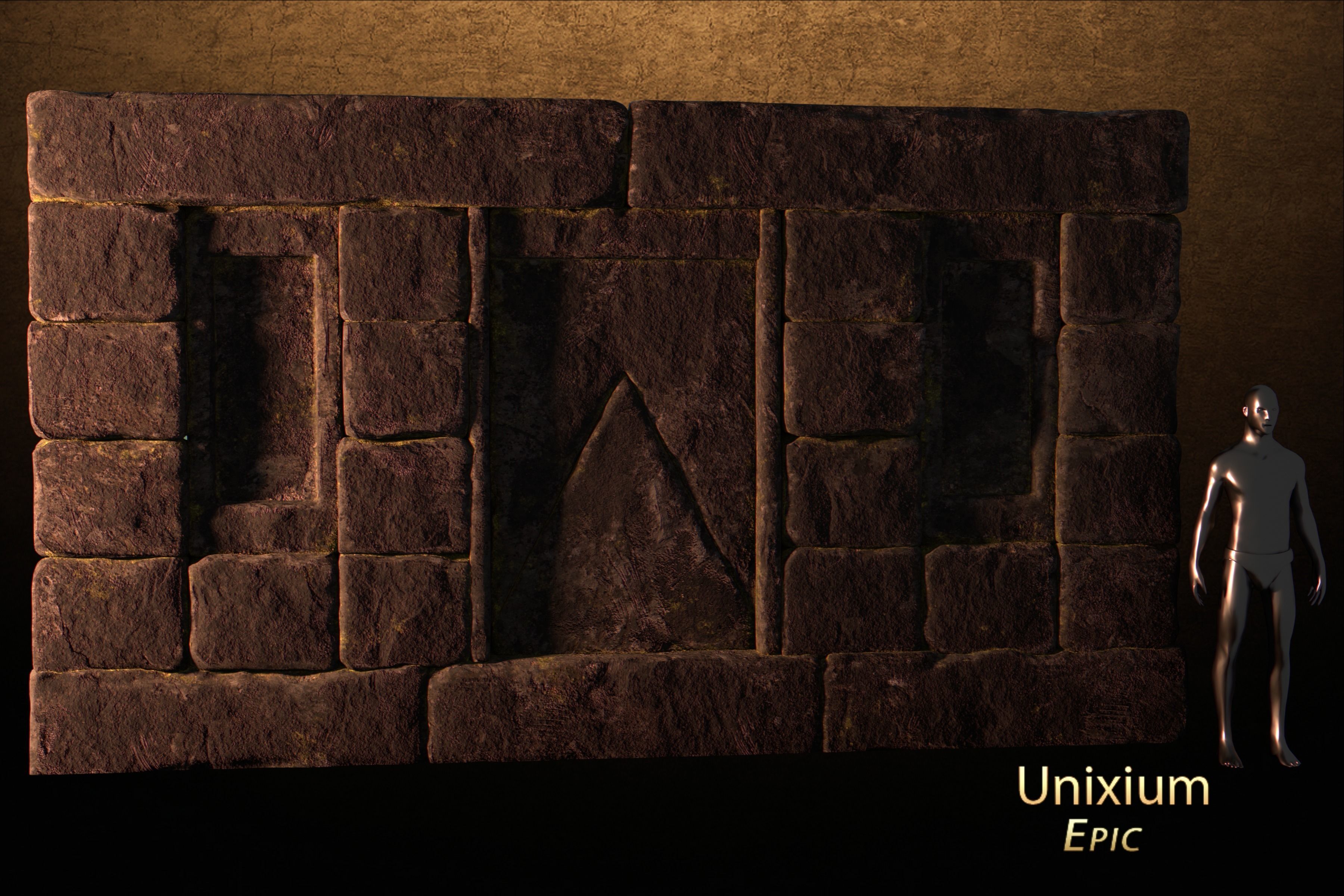 Modular Ancient Atlantean Temple Low-poly 3D model_35