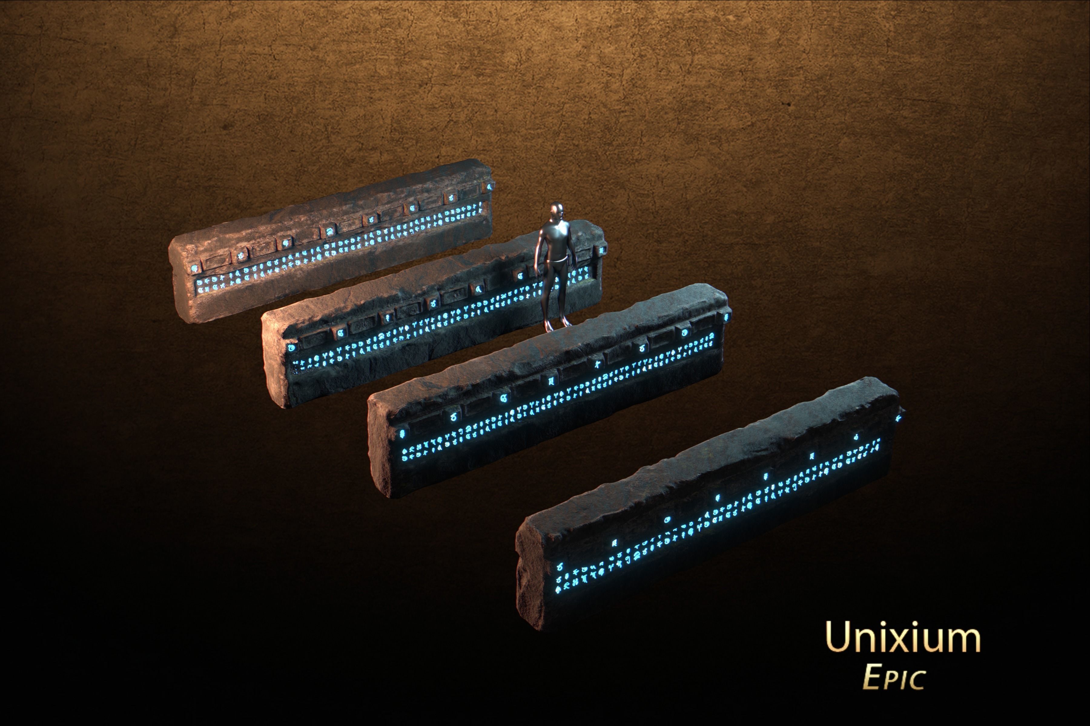 Modular Ancient Atlantean Temple Low-poly 3D model_16