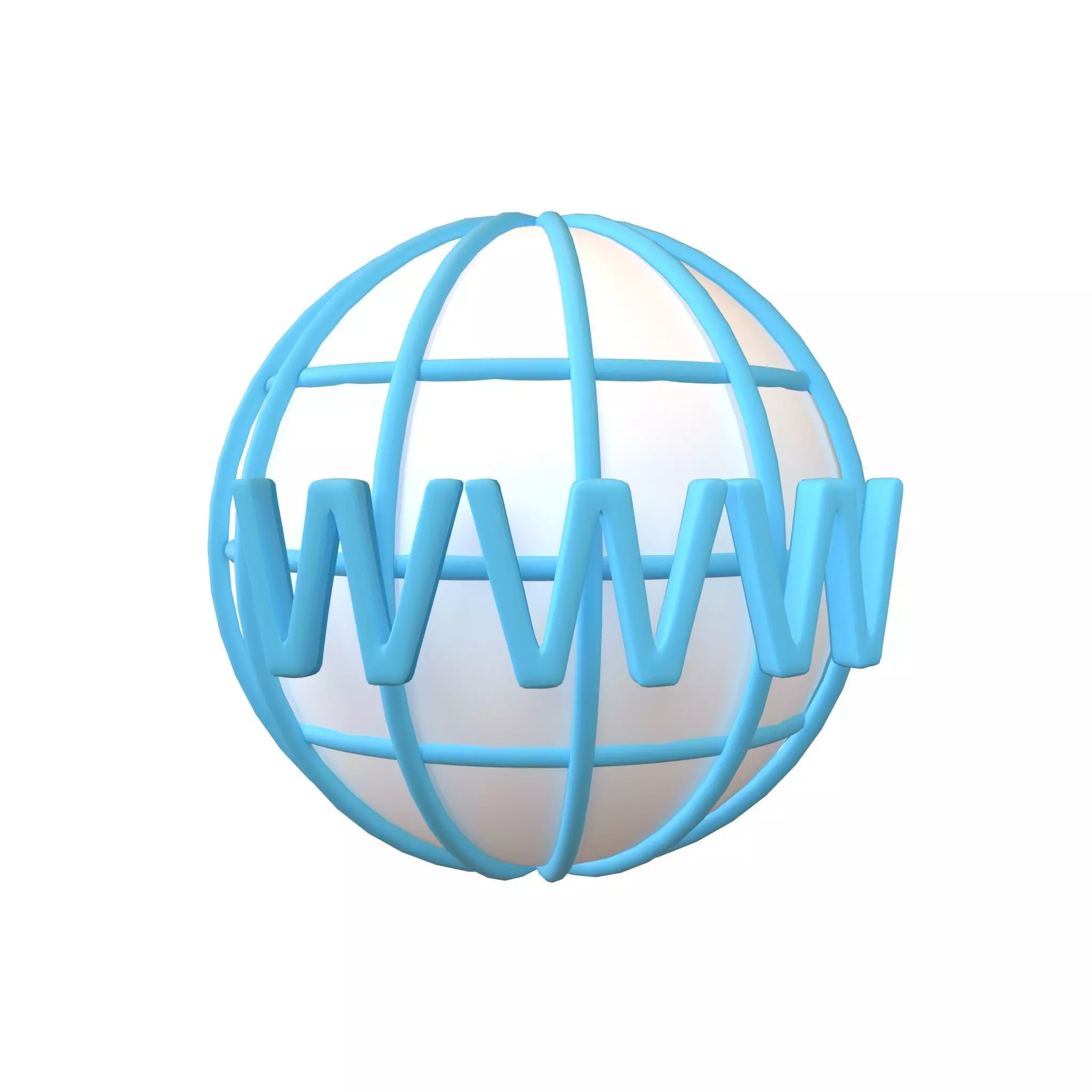 WWW Icon v2 001 Low-poly 3D model_0