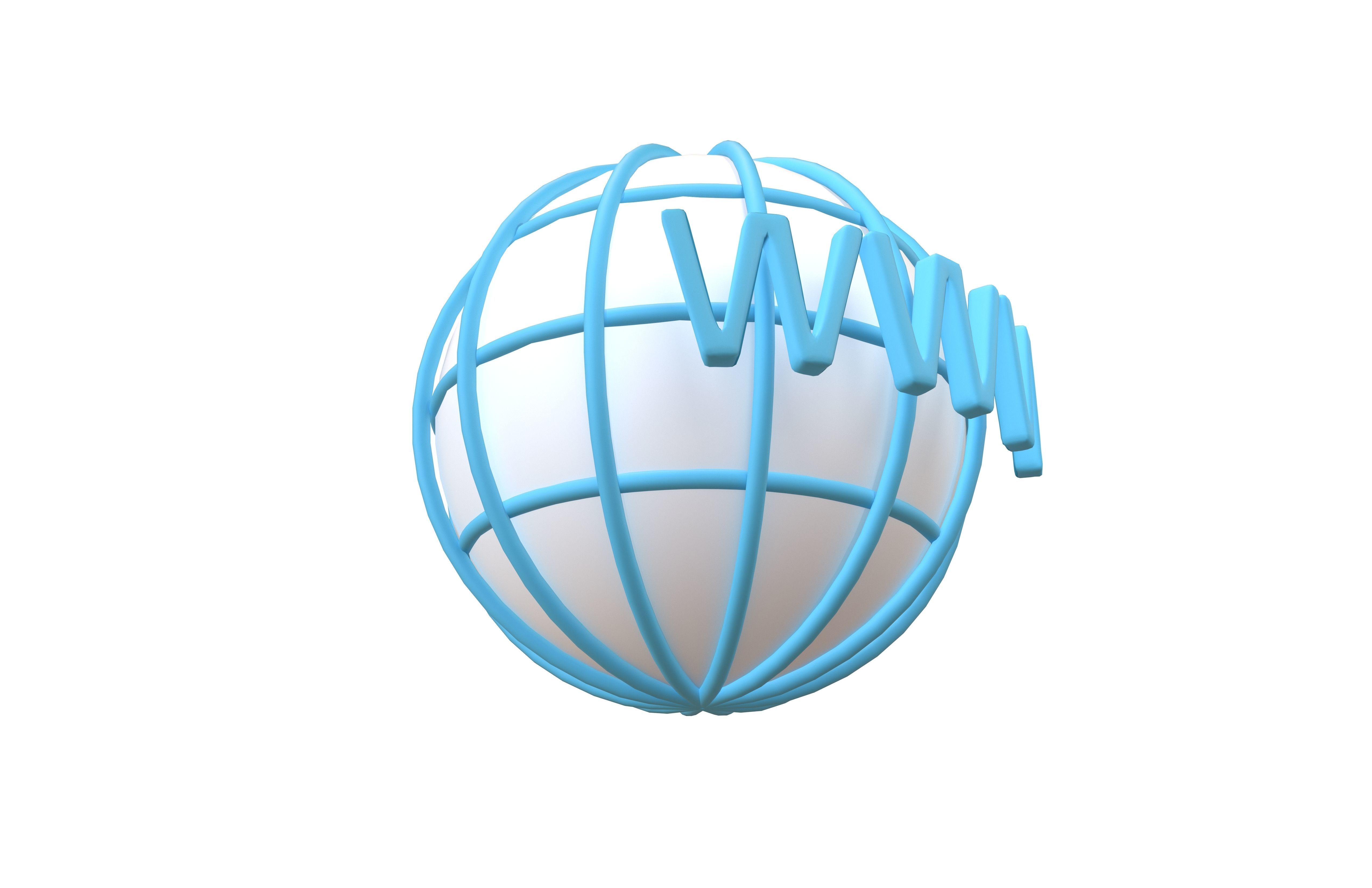 WWW Icon v2 001 Low-poly 3D model_3