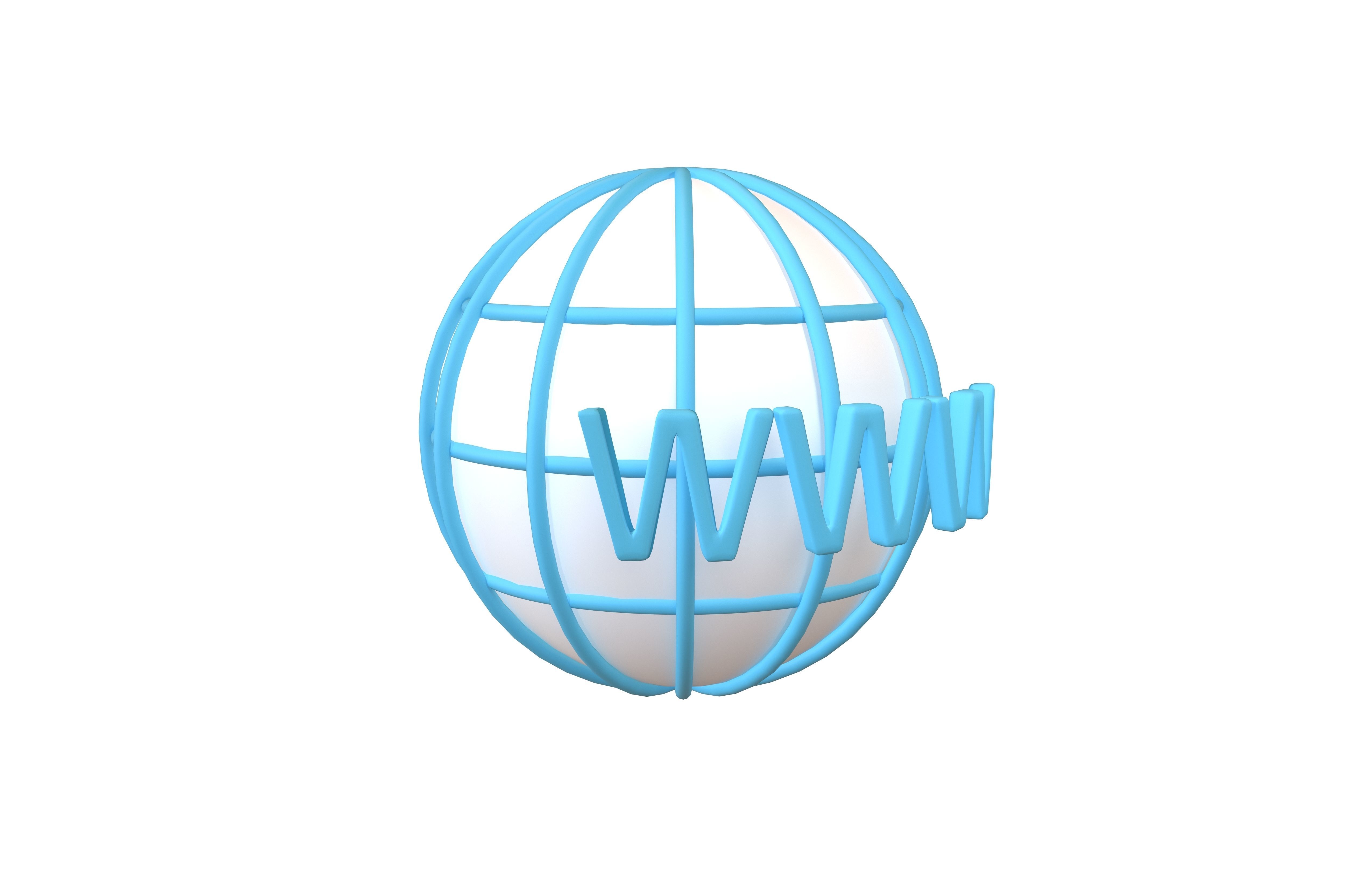 WWW Icon v2 001 Low-poly 3D model_1