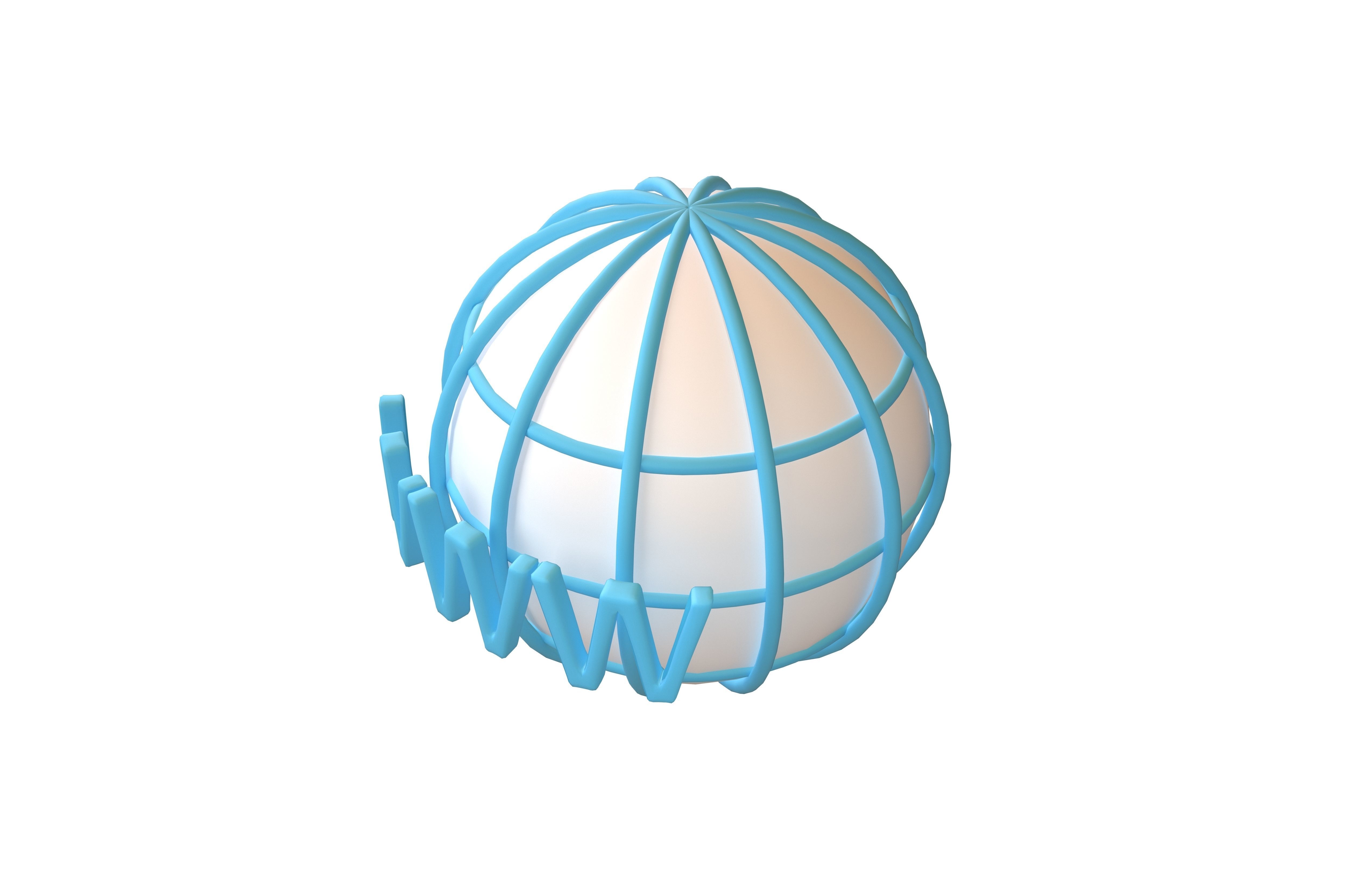 WWW Icon v2 001 Low-poly 3D model_2