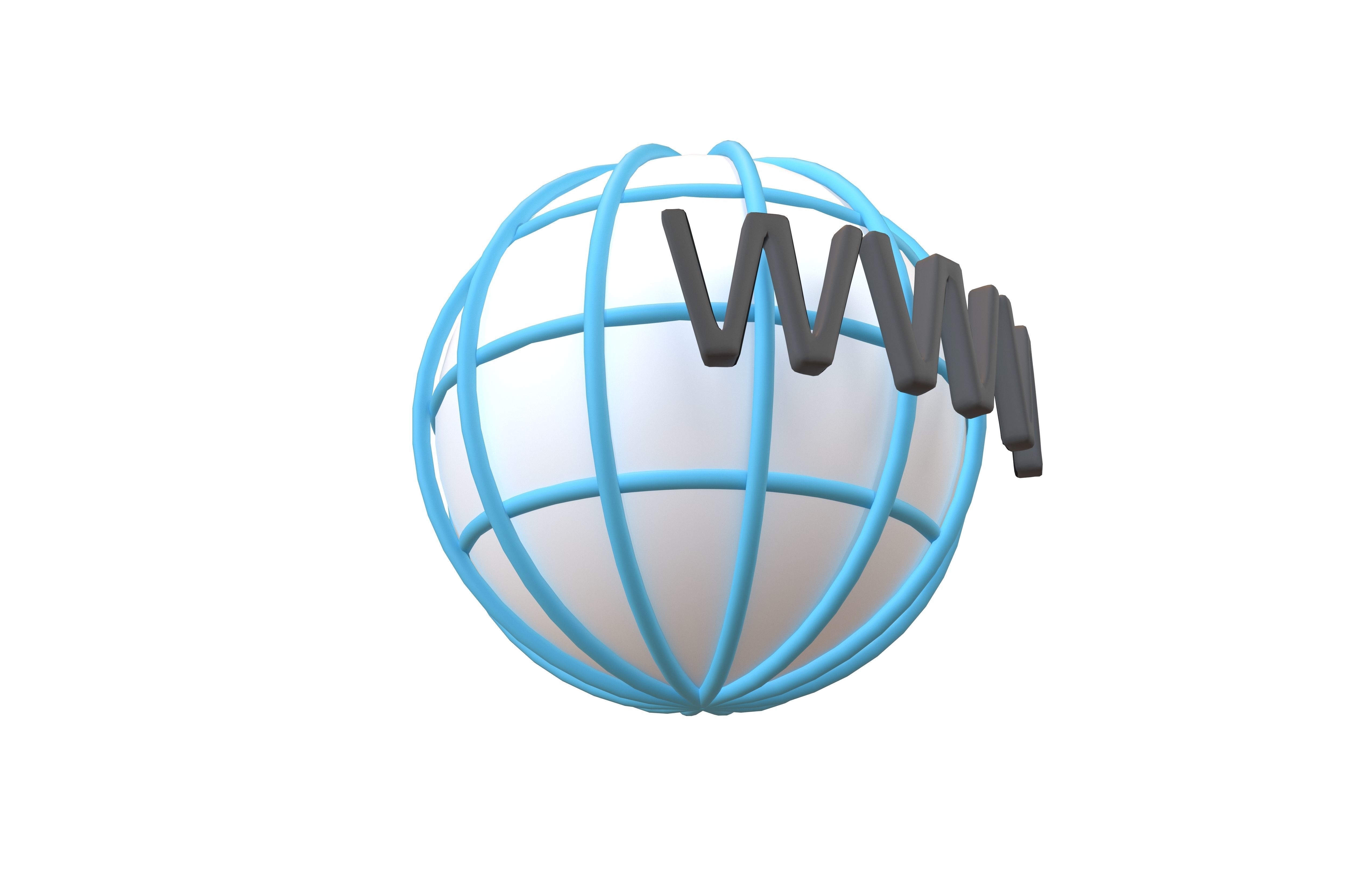 WWW Icon v2 002 Low-poly 3D model_2