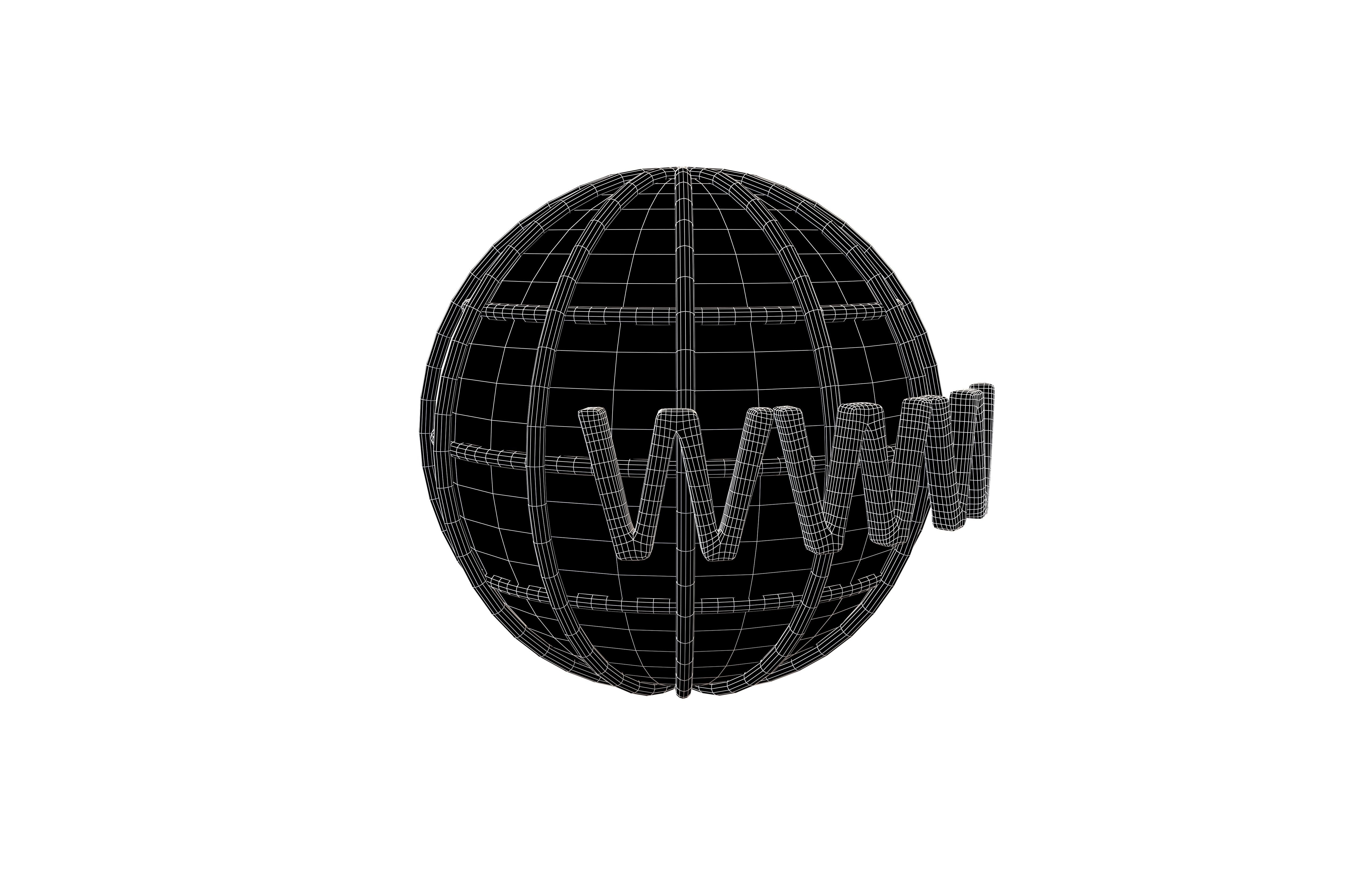 WWW Icon v2 002 Low-poly 3D model_5
