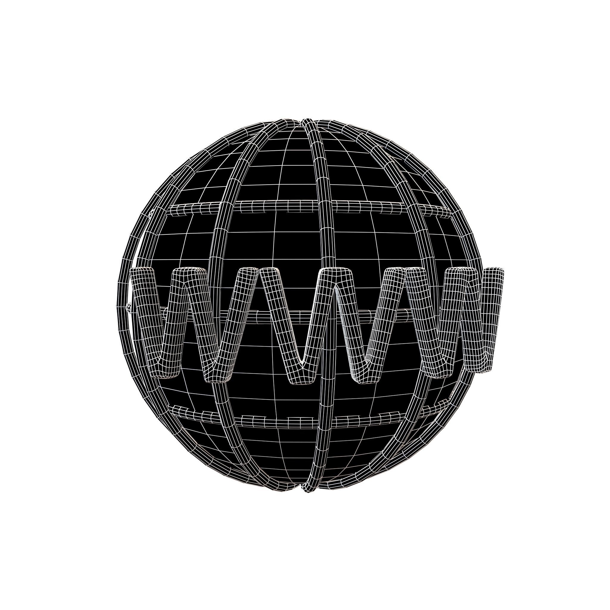 WWW Icon v2 002 Low-poly 3D model_4