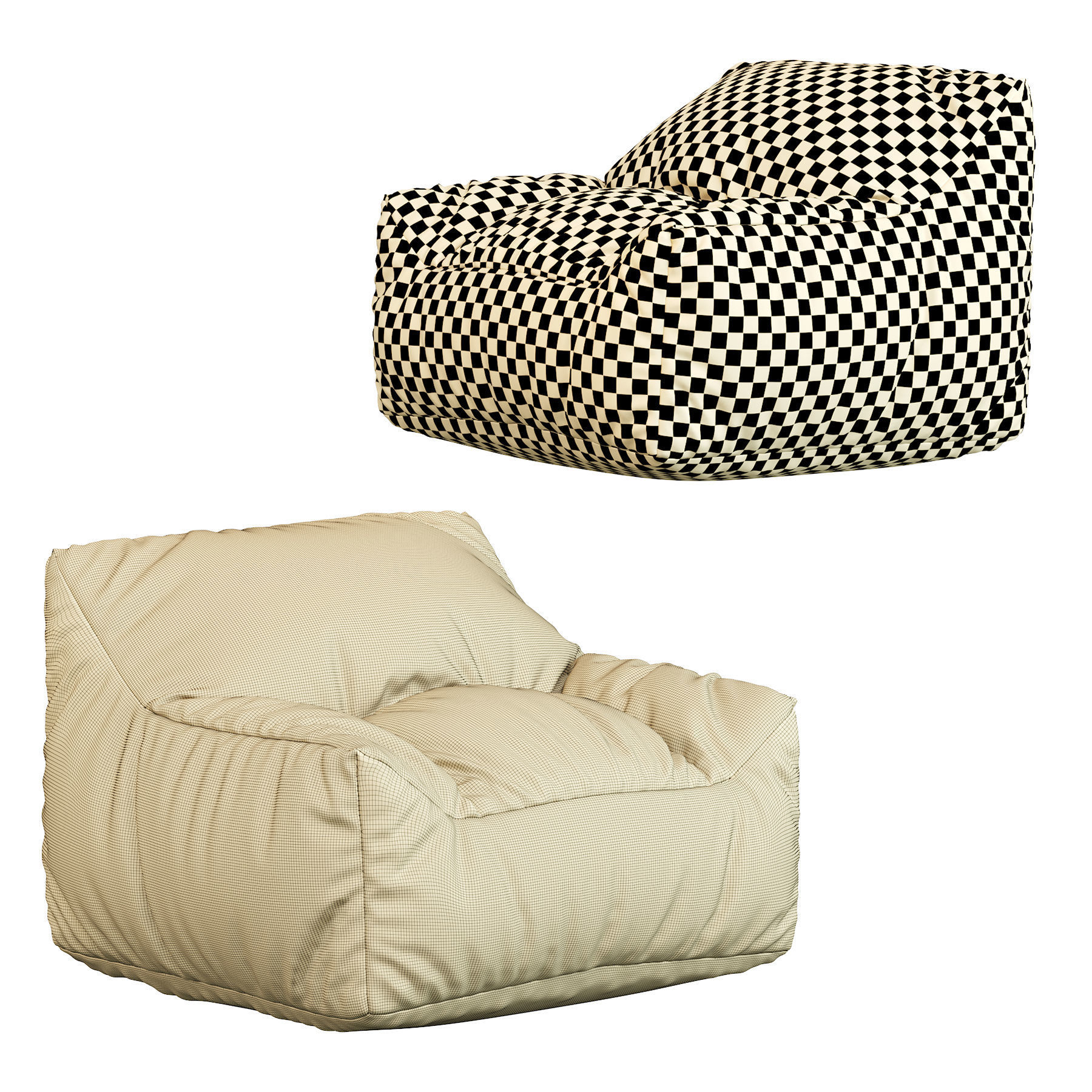 Big Joe Lux Large Bean Bag Chair and Lounger 3D model_4