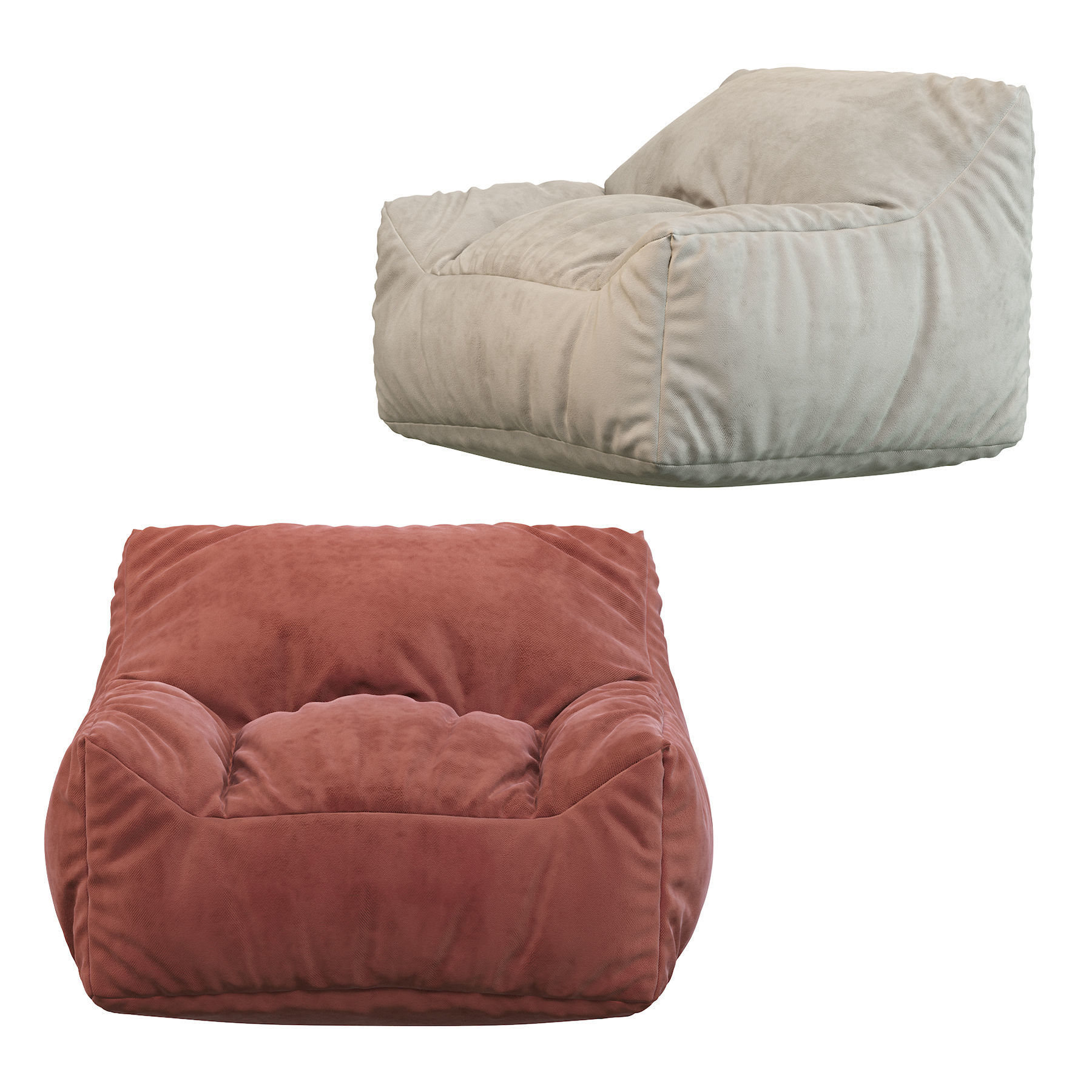 Big Joe Lux Large Bean Bag Chair and Lounger 3D model_3