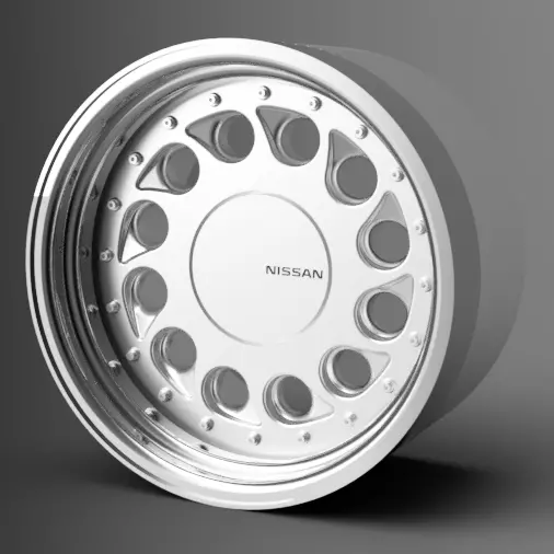 1 24 Scale 18 Inch OEM Nissan Teardrops With Tires 3D print model