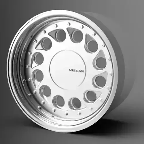 1 24 Scale 18 Inch OEM Nissan Teardrops With Tires 3D print model
