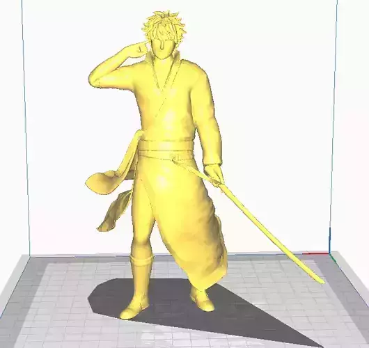 GINTOKI-GINTAMA samurai holding sword 3D model