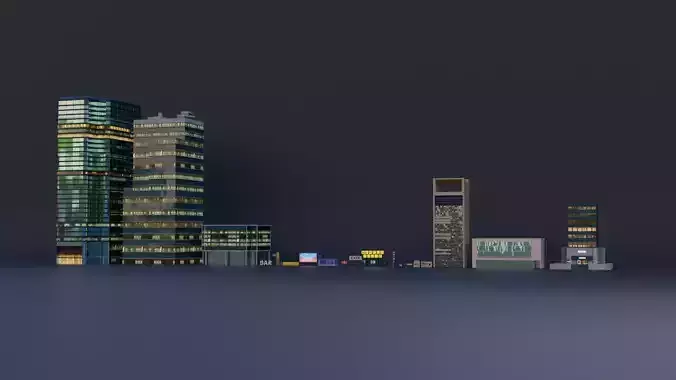 Combo City Decoration Pack  Low-poly 3D model