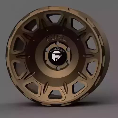 1 24 20 Inch Fuel Vengeance Wheels With Big Mud Tires 3D print model