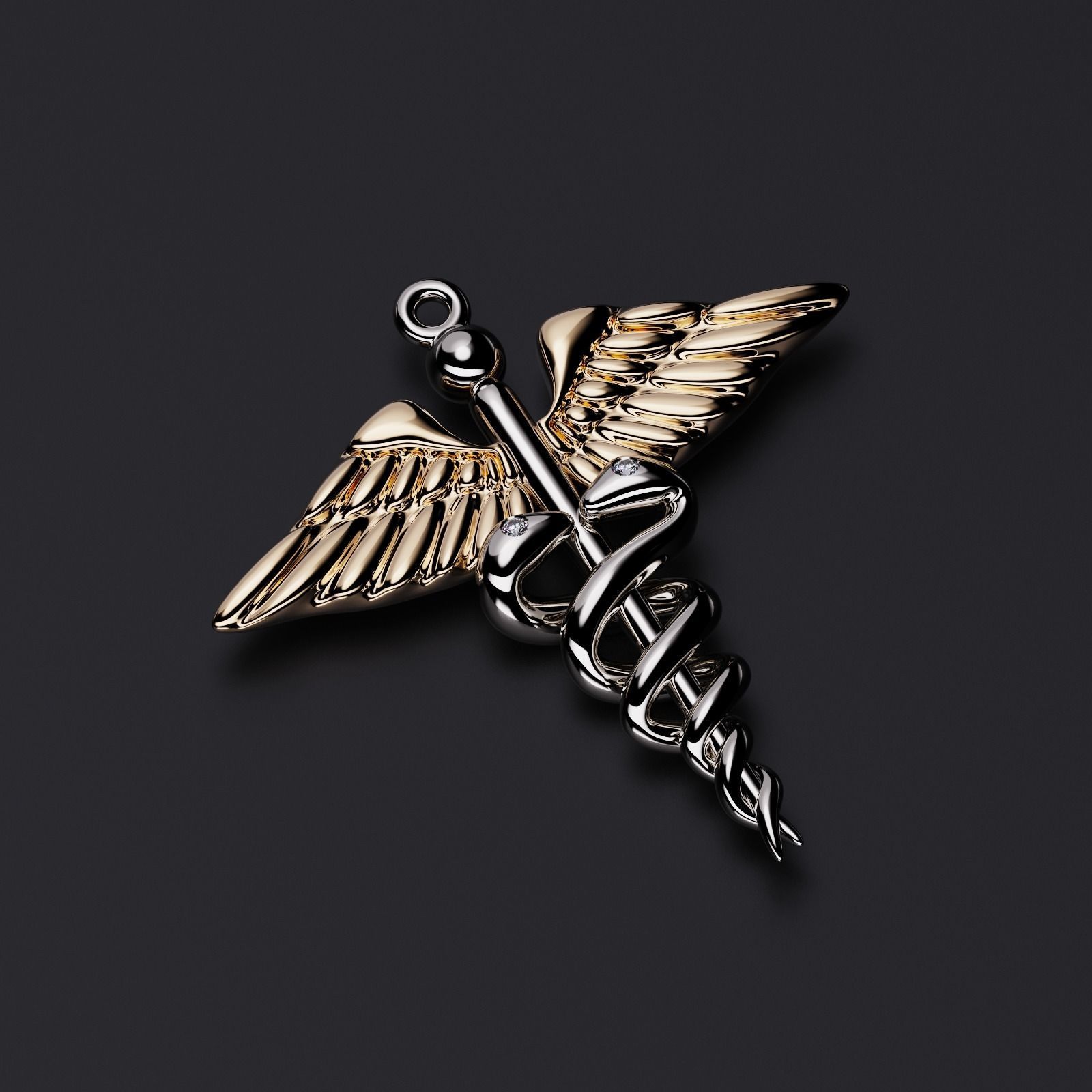 Pendant Caduceus 3D print model_2
