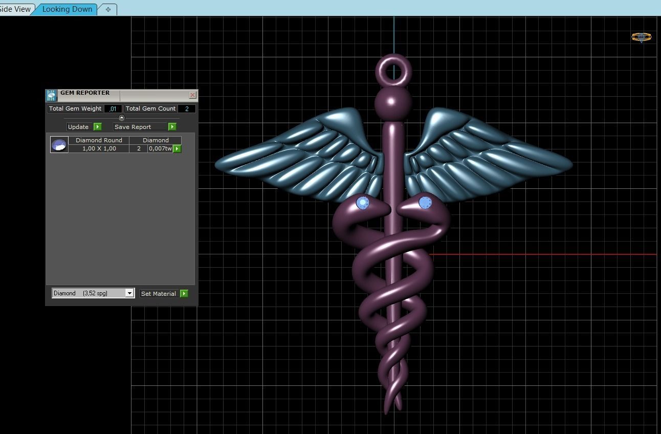 Pendant Caduceus 3D print model_7