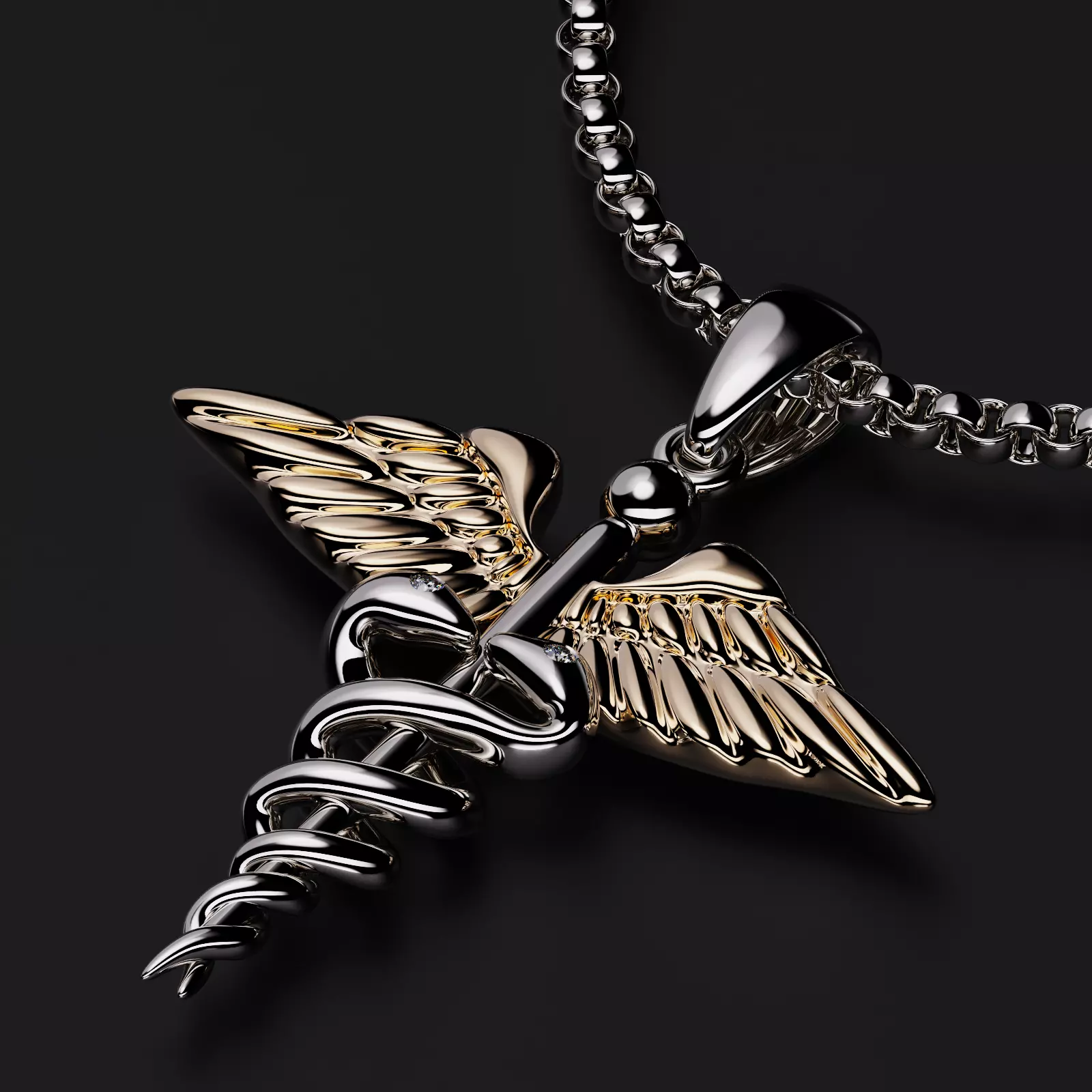 Pendant Caduceus 3D print model_0