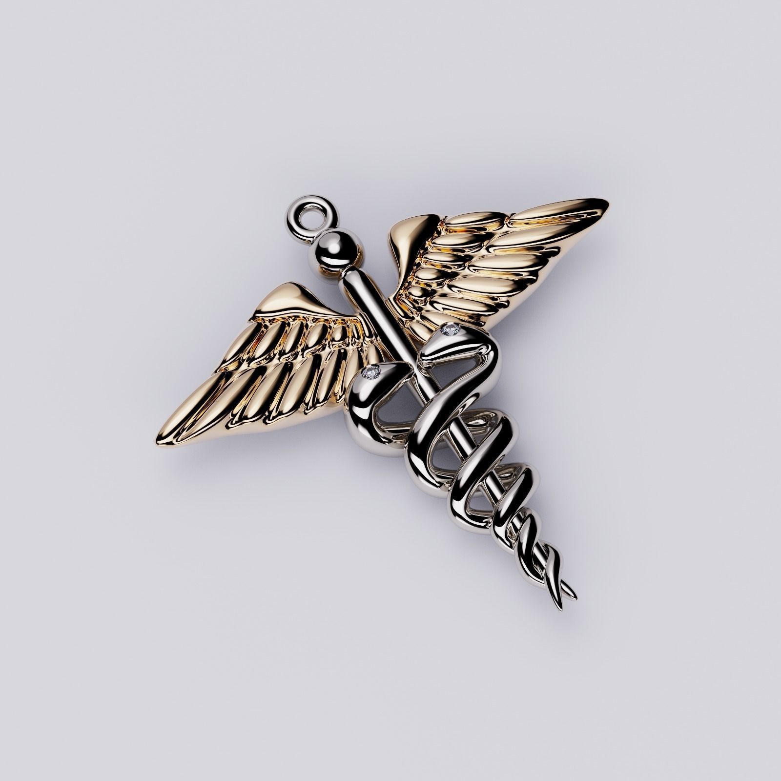 Pendant Caduceus 3D print model_1