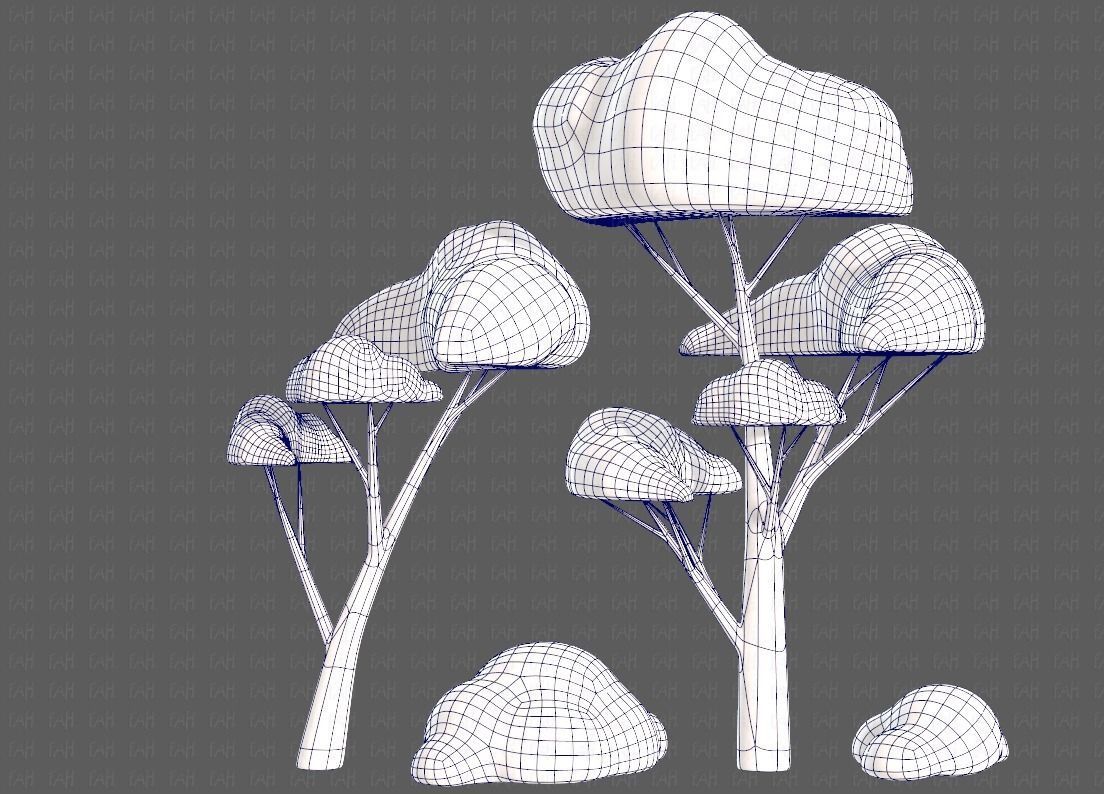 3D model Trees Cartoon V25 VR / AR / low-poly | CGTrader