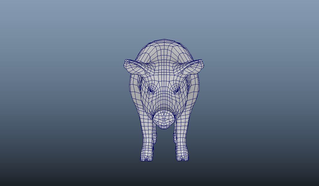 Pig Animated VFX Grace Low-poly 3D model_12