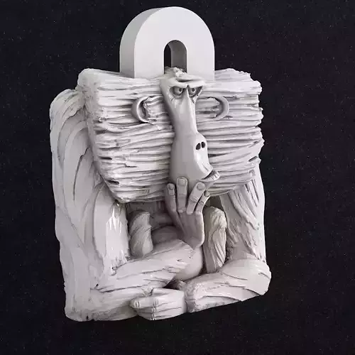 Monkey Pendant 3D print model