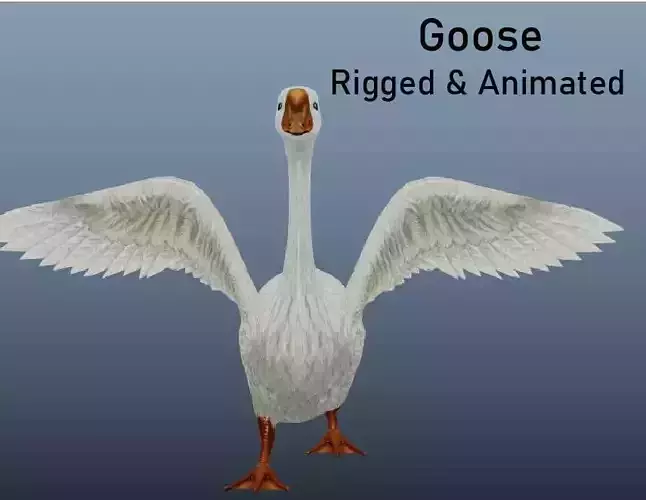 Goose Animated VFX Grace Low-poly 3D model