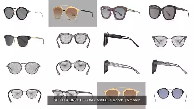 COLLECTION-52 OF SUNGLASSES - 5 models  
