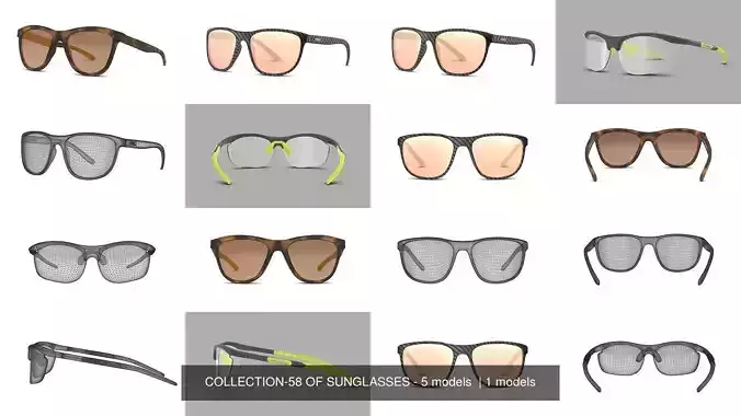 COLLECTION-58 OF SUNGLASSES - 5 models 