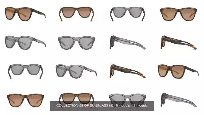 COLLECTION-58 OF SUNGLASSES - 5 models 