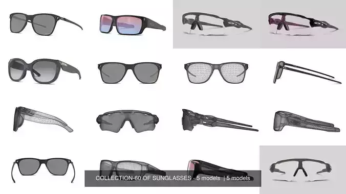 COLLECTION-60 OF SUNGLASSES - 5 models  