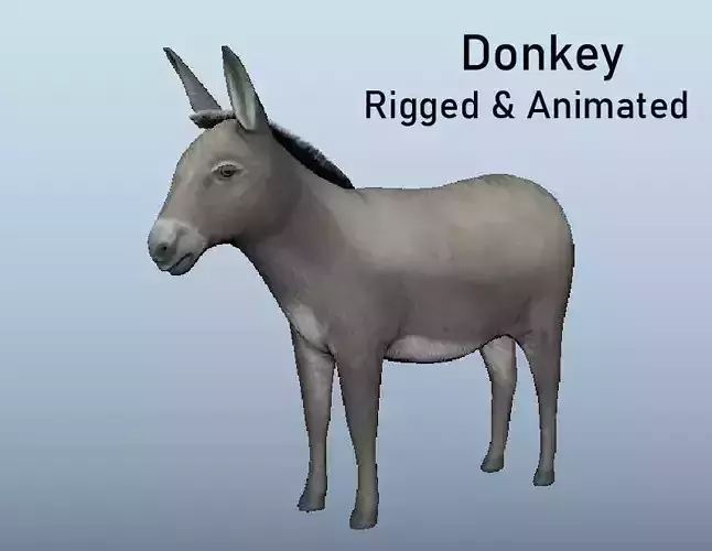 Donkey Animated Low-poly 3D model