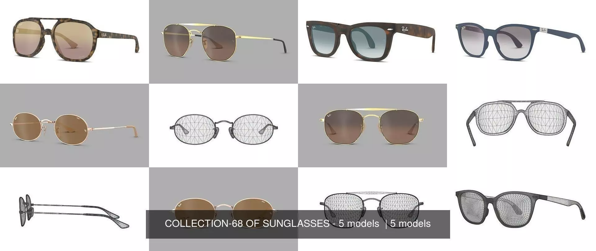 COLLECTION-68 OF SUNGLASSES - 5 models _0