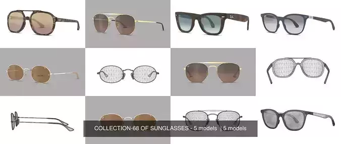 COLLECTION-68 OF SUNGLASSES - 5 models COLLECTION-68 OF SUNGLASSES - 5 models