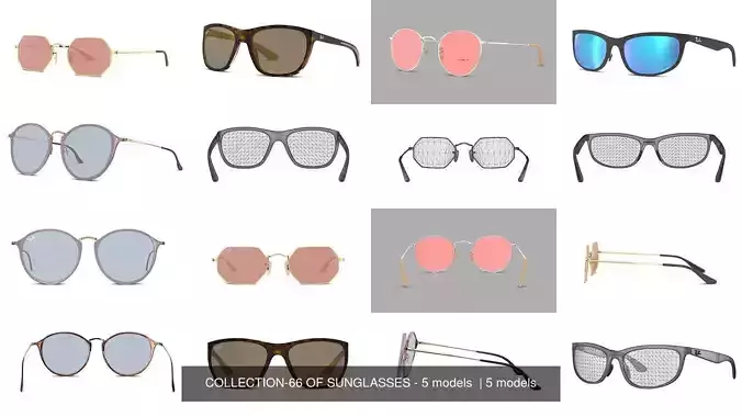 COLLECTION-66 OF SUNGLASSES - 5 models 